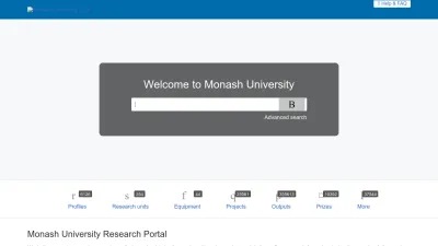 Screenshot of Research.monash.edu