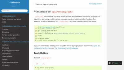 Screenshot of Cryptography.io