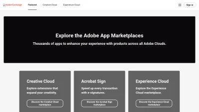 Screenshot preview of exchange.adobe.com
