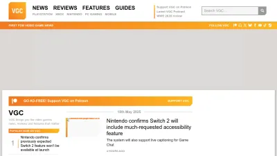 Screenshot of Videogameschronicle.com