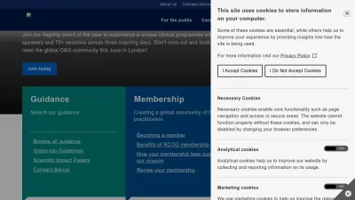 Screenshot of Rcog.org.uk