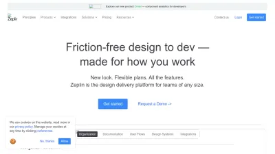 Screenshot of Zeplin.io