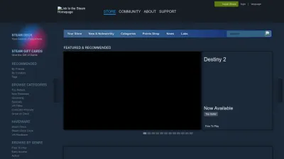 Screenshot of Steampowered.com