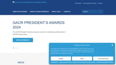 Screenshot of Gacr.cz