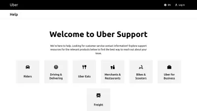 Screenshot preview of help.uber.com