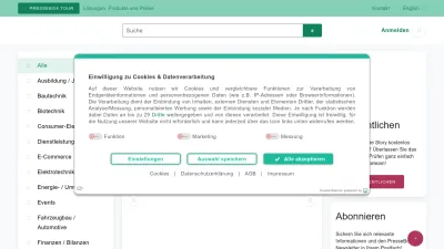 Screenshot of Pressebox.de