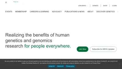 Screenshot of Ashg.org