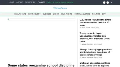 Screenshot of Michiganadvance.com