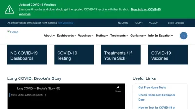Screenshot of Covid19.ncdhhs.gov