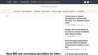 Screenshot of Washingtonstatestandard.com