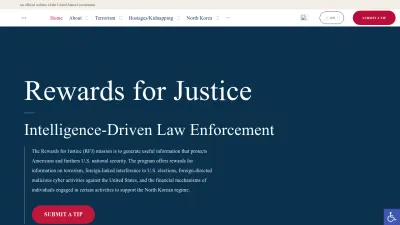 Screenshot preview of rewardsforjustice.net
