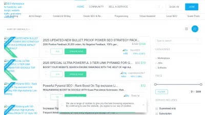 Screenshot of Seoclerk.com