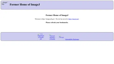 Screenshot of Imagej.nih.gov