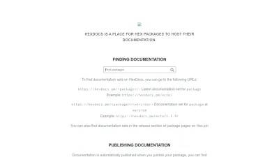 Screenshot of Hexdocs.pm