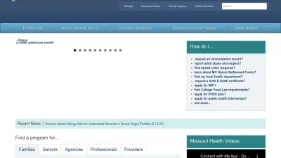 Screenshot of Health.mo.gov