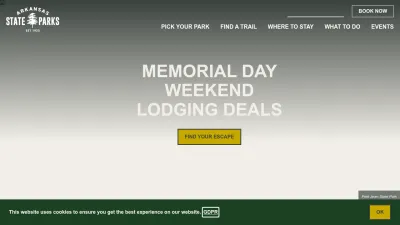 Screenshot of Arkansasstateparks.com