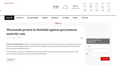 Screenshot of Helsinkitimes.fi