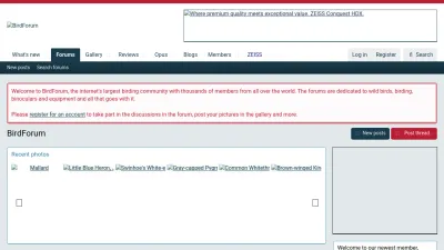 Screenshot of Birdforum.net