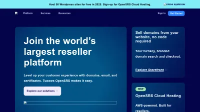 Screenshot of Opensrs.com