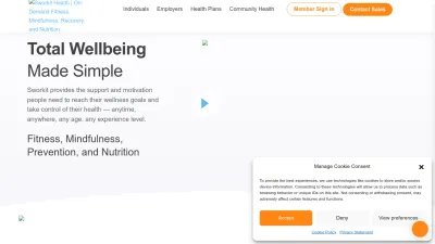 Screenshot of Sworkit.com