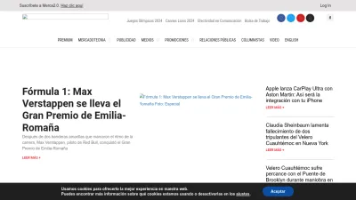 Screenshot of Merca20.com