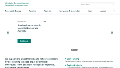 Screenshot of Arena.gov.au