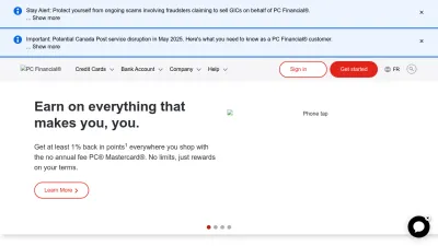 Screenshot of Pcfinancial.ca