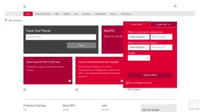 Screenshot of Dpd.co.uk
