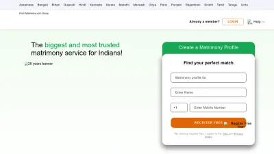 Screenshot of Bharatmatrimony.com