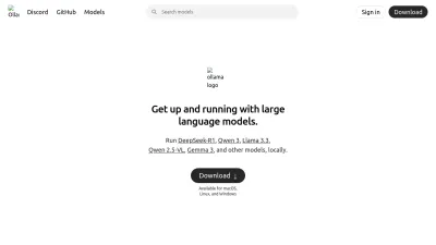 Screenshot of Ollama.com