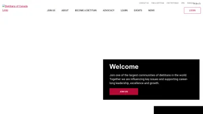 Screenshot of Dietitians.ca