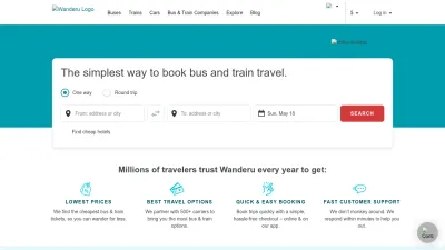 Screenshot of Wanderu.com