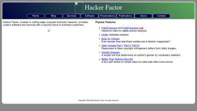 Screenshot of Hackerfactor.com