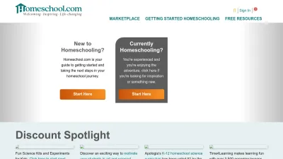 Screenshot of Homeschool.com