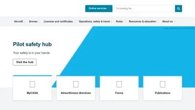 Screenshot preview of casa.gov.au