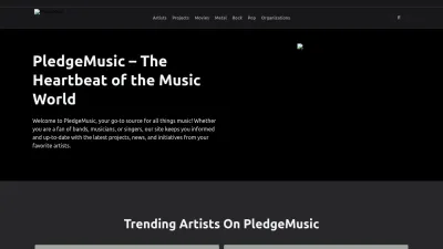 Screenshot of Pledgemusic.com
