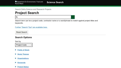 Screenshot preview of randd.defra.gov.uk