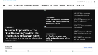 Screenshot of Thehollywoodnews.com