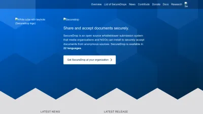 Screenshot of Securedrop.org