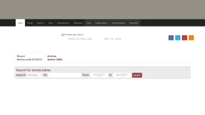 Screenshot of Archive.sltrib.com