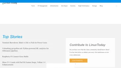 Screenshot of Linuxtoday.com