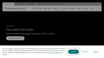 Screenshot of Swissre.com