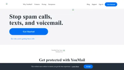 Screenshot of Youmail.com