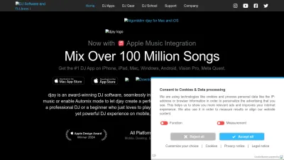 Screenshot of Algoriddim.com