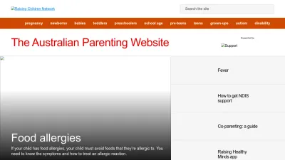 Screenshot of Raisingchildren.net.au