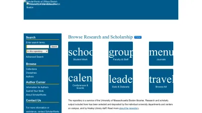 Screenshot of Scholarworks.umb.edu