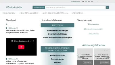 Screenshot of Euskaltzaindia.eus