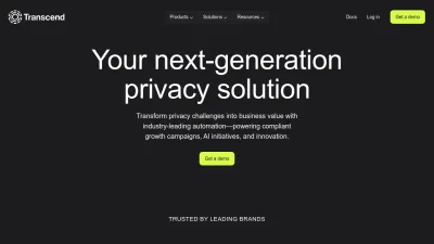 Screenshot of Transcend.io