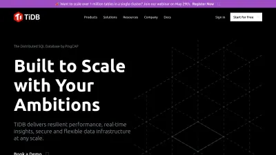 Screenshot of Pingcap.com