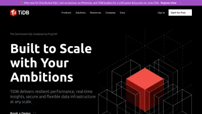 Screenshot preview of pingcap.com